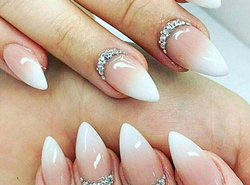 عکس طرح ناخن آمبره سفید