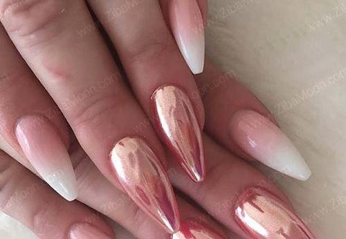عکس طرح ناخن آمبره سفید