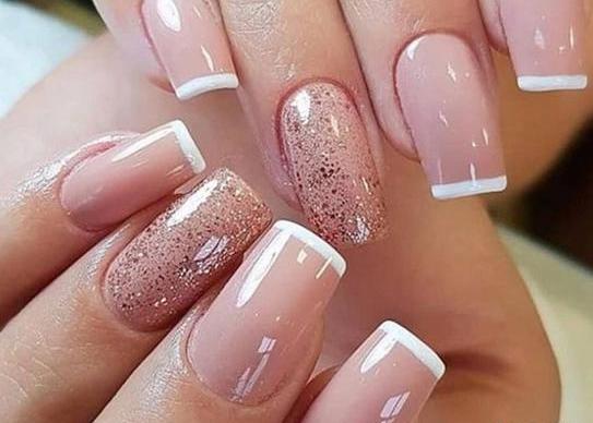 عکس طرح ناخن آمبره سفید