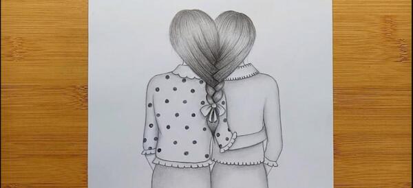 عکس نقاشی سیاه قلم تولد