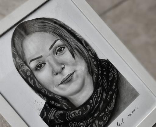 عکس نقاشی سیاه قلم تولد