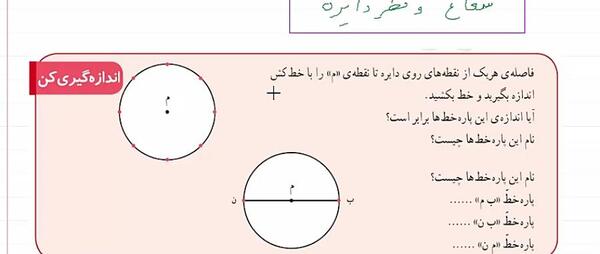 عکس قطر و شعاع دایره