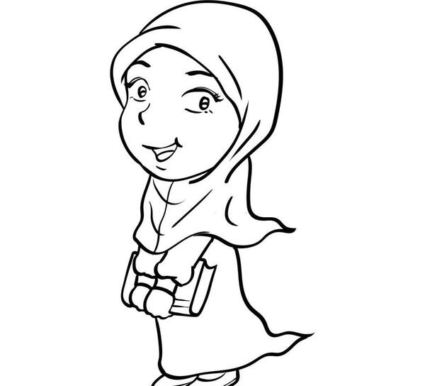 عکس نقاشی دختر با حجاب