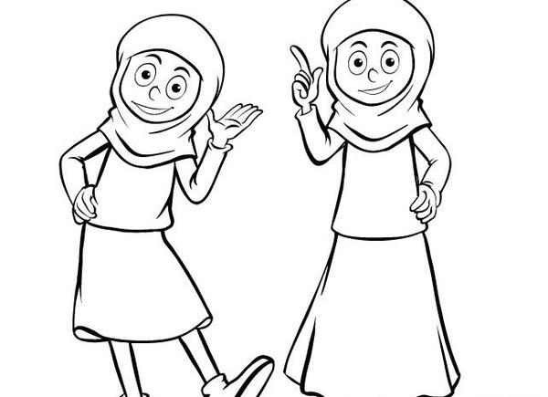 عکس نقاشی دختر با حجاب
