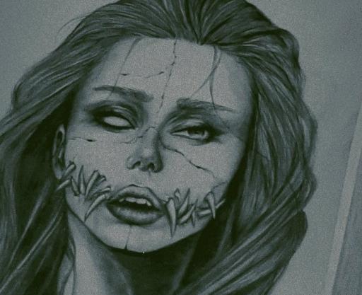 عکس نقاشی سیاه قلم دخترانه فانتزی
