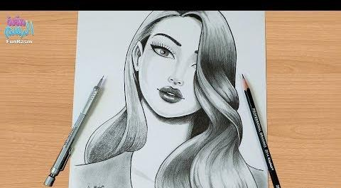 عکس نقاشی سیاه قلم زن باردار