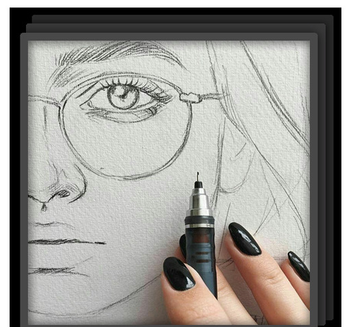 عکس نقاشی سیاه قلم به انگلیسی