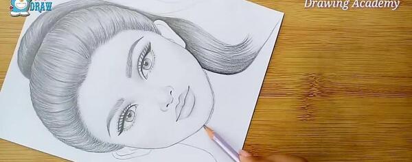 عکس نقاشی صورت دختر کودکانه
