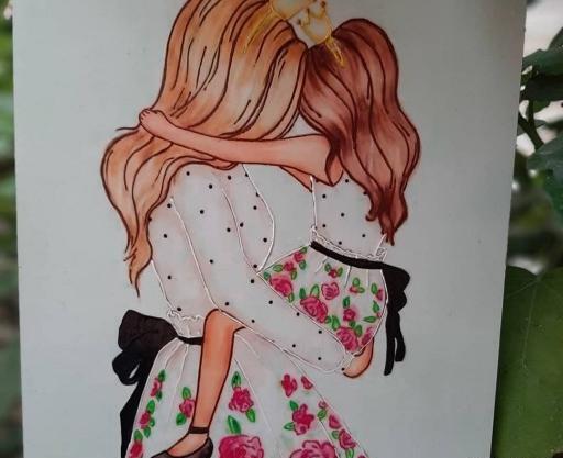عکس نقاشی دختر و مادر