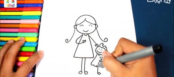 عکس نقاشی دختر و مادر