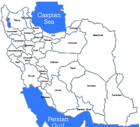 عکس نقشه ایران به انگلیسی