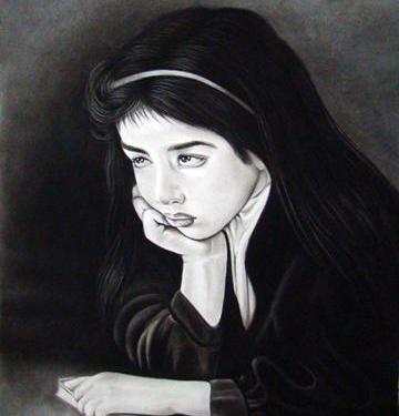 عکس آموزش نقاشی سیاه قلم یک زوج