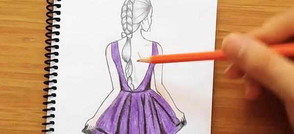 عکس نقاشی دخترانه مدل لباس