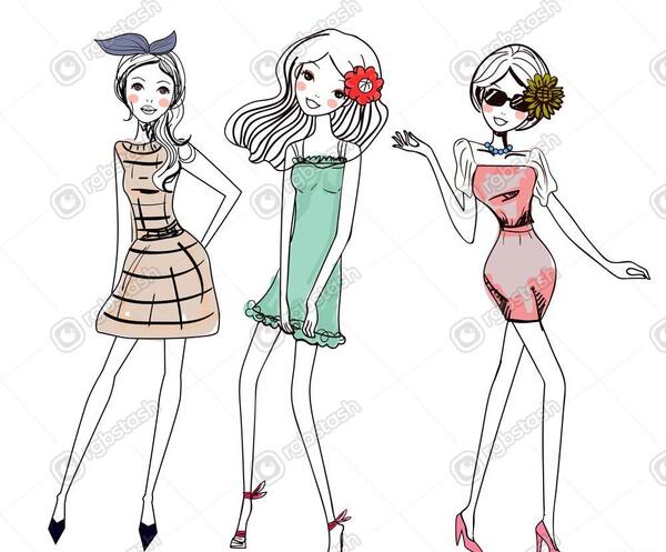عکس نقاشی دخترانه مدل لباس