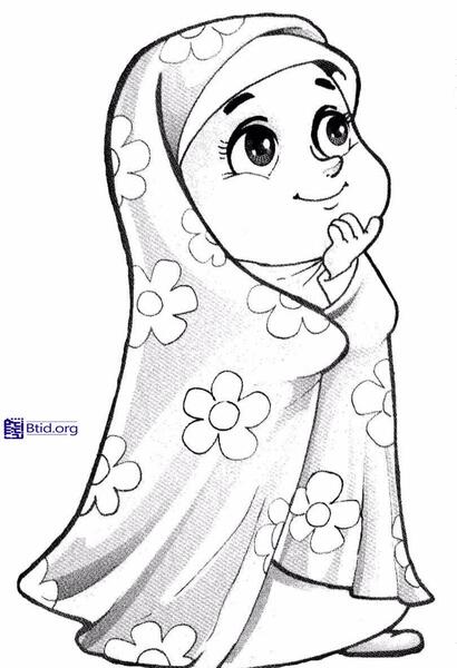 عکس نقاشی دختر حجاب