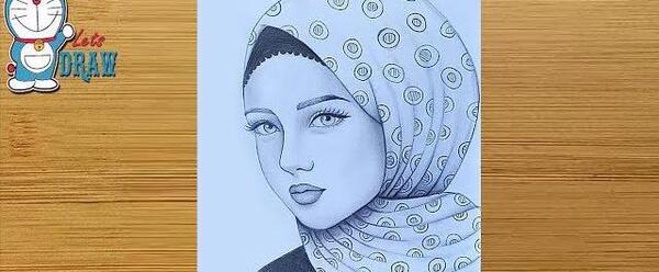عکس نقاشی دختر حجاب