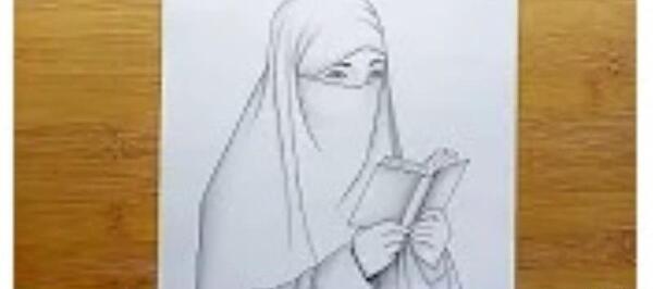 عکس نقاشی دختر حجاب