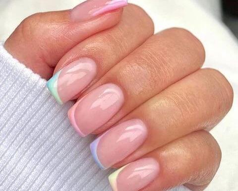 عکس مدل ژلیش ناخن کوتاه تابستانی