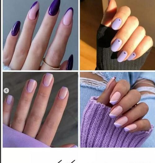 عکس مدل ناخن ساده بنفش