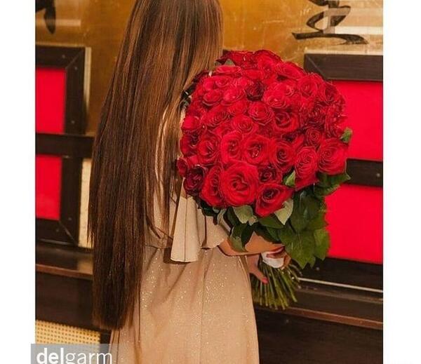 عکس فیک دختر با گل