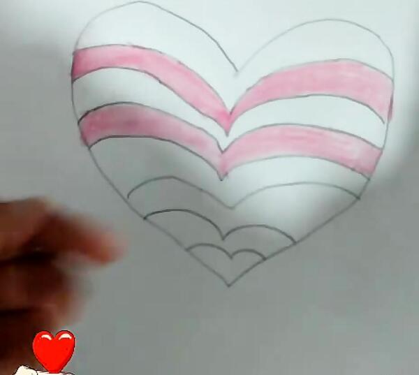 عکس نقاشی سه بعدی ساده و زیبا قلب