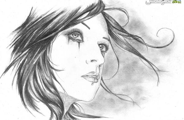 عکس نقاشی غمگین تنهایی