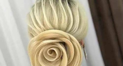 عکس شینیون مو گل رز