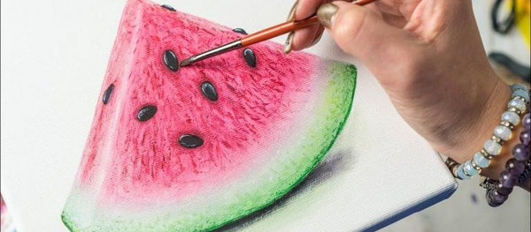 عکس نقاشی سیاه قلم هندوانه
