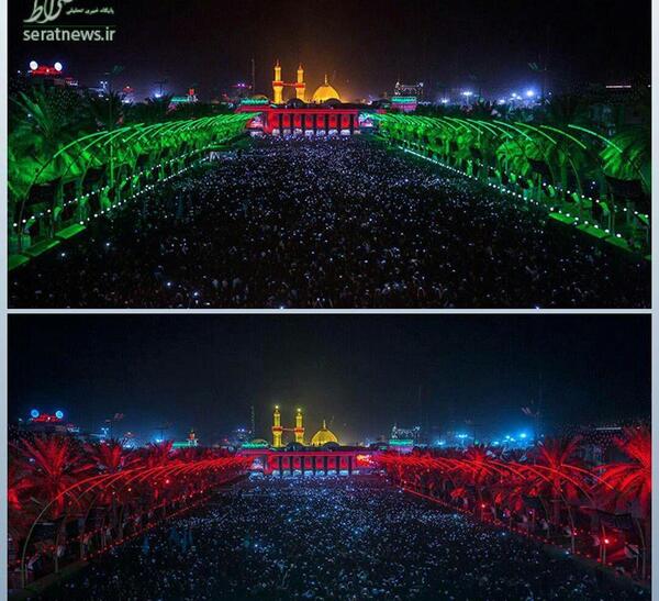 عکس بین الحرمین در شب