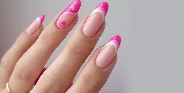 عکس مدل ناخن فرنچ سرخابی