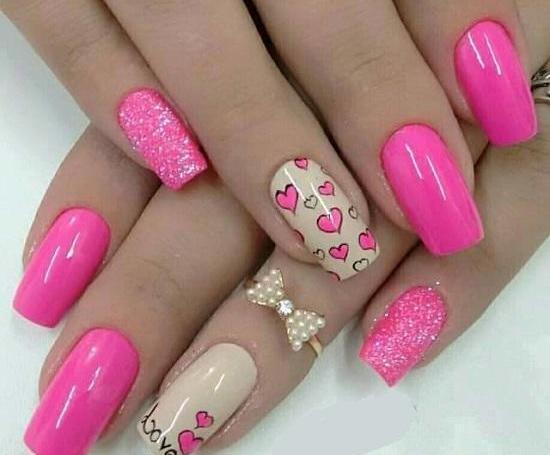 عکس مدل ناخن فرنچ سرخابی