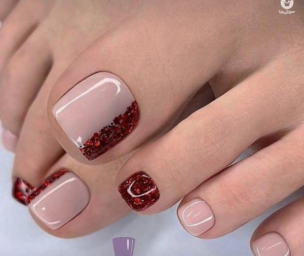 عکس مدل ژلیش ناخن پا دخترانه