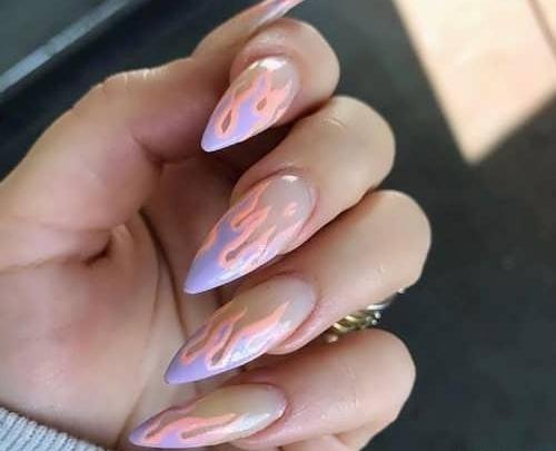 عکس طرح ناخن آتشی
