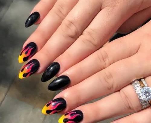 عکس طرح ناخن آتشی