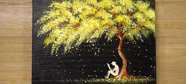 عکس نقاشی زیبا روی بوم