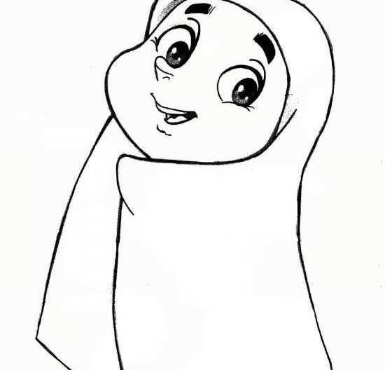 عکس نقاشی دختر چادری ساده