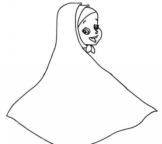 عکس نقاشی دختر چادری ساده