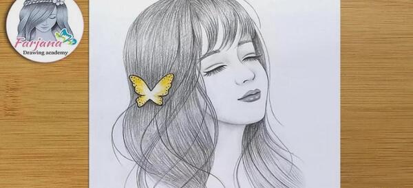 عکس نقاشی دختر پروانه ای