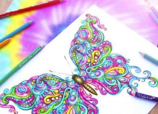 عکس نقاشی دختر پروانه ای