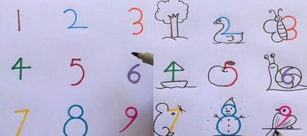 عکس نقاشی ساده و زیبا با عدد