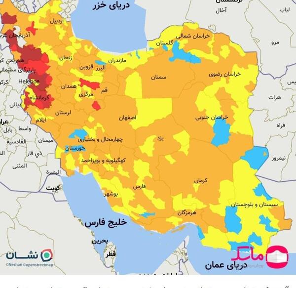 عکس نقشه ایران با اسم استان ها