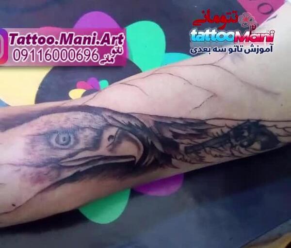 عکس تاتو روی دست عقاب