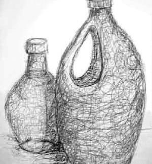 عکس نقاشی سیاه قلم از طبیعت بی جان