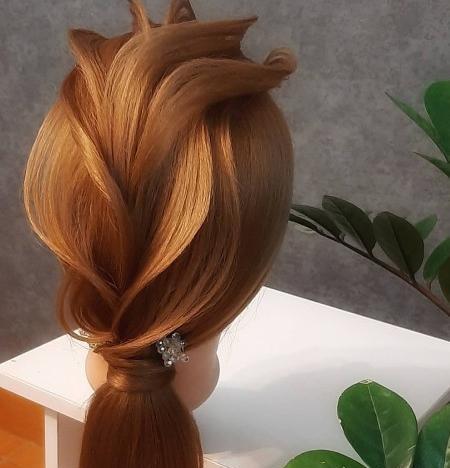 عکس شینیون موی قهوه ای