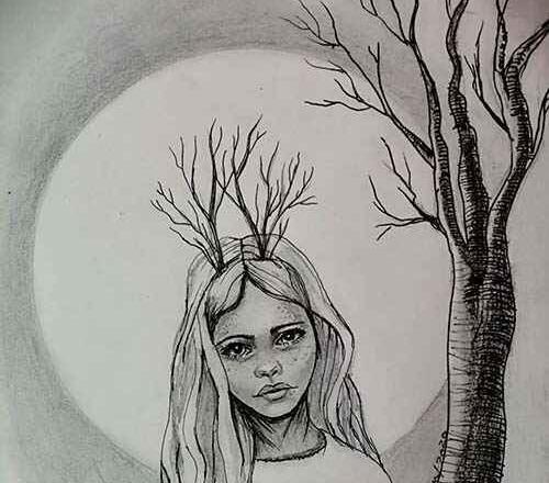 عکس نقاشی ساده رنگی دخترانه آسان