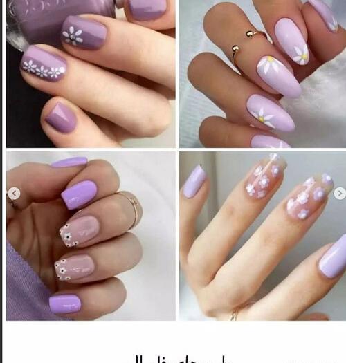 عکس طرح ناخن یاسی رنگ