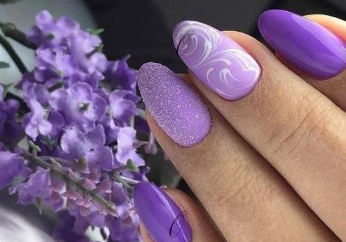 عکس طرح ناخن یاسی رنگ
