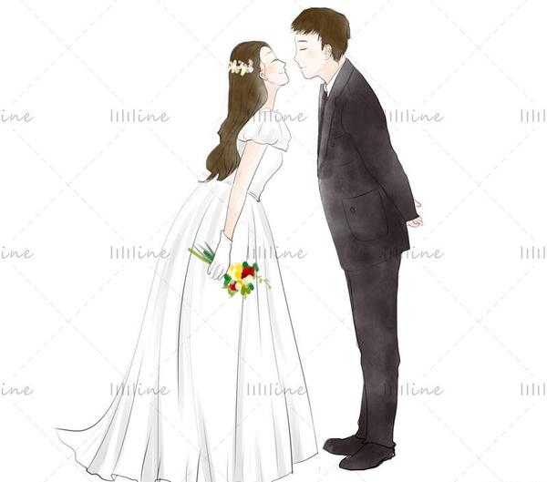 عکس نقاشی عروس و داماد