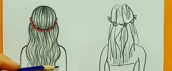 عکس نقاشی دختر از پشت سر