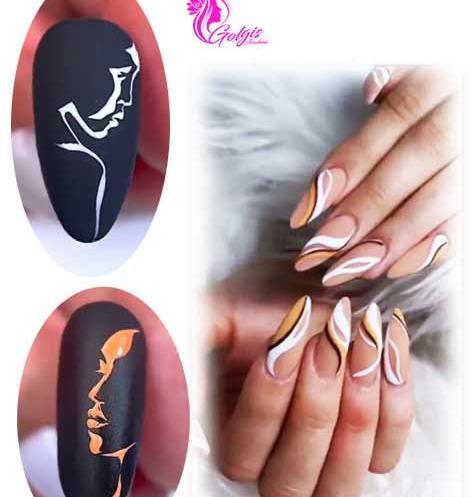 عکس مدل ناخن خطی